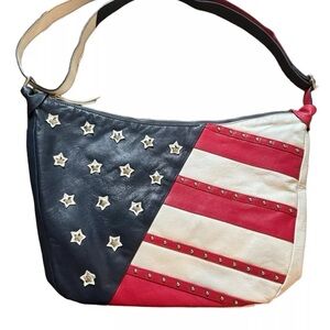 Red and White American Flag Shoulder Bag